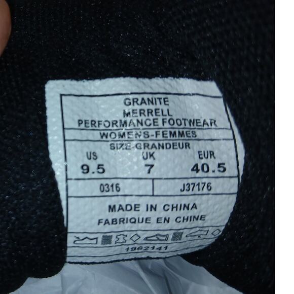 Merrell Granite Gray & Black Hiking Sneakers - Women's Size 9.5 - Picture 7 of 7